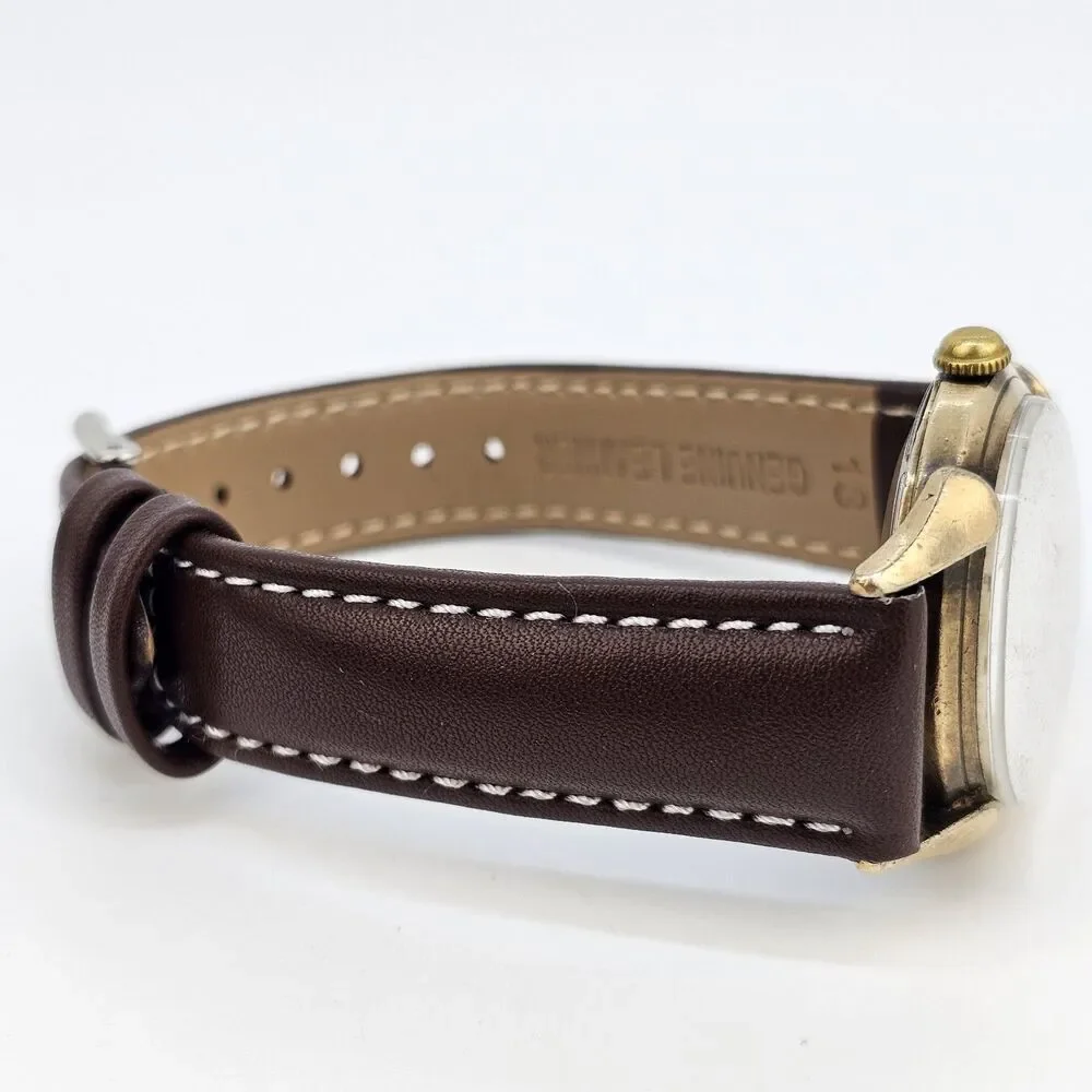 VTG Chrysler Men’s Automatic Watch‎ 34MM Gold Dial Brown Bands READ DESCRIPTION